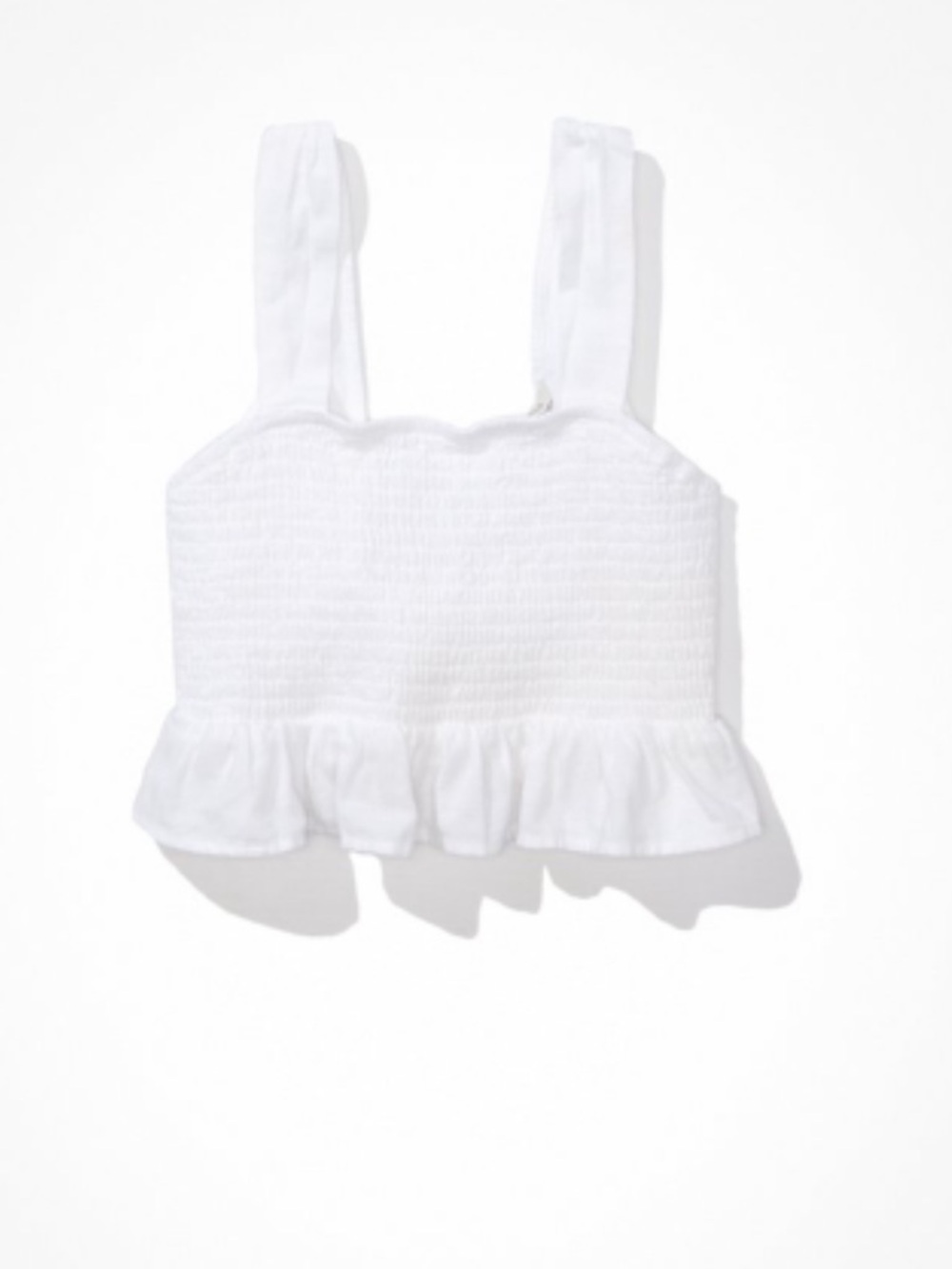 American Eagle Outfitters Tie-Back Smocked Cropped Cami